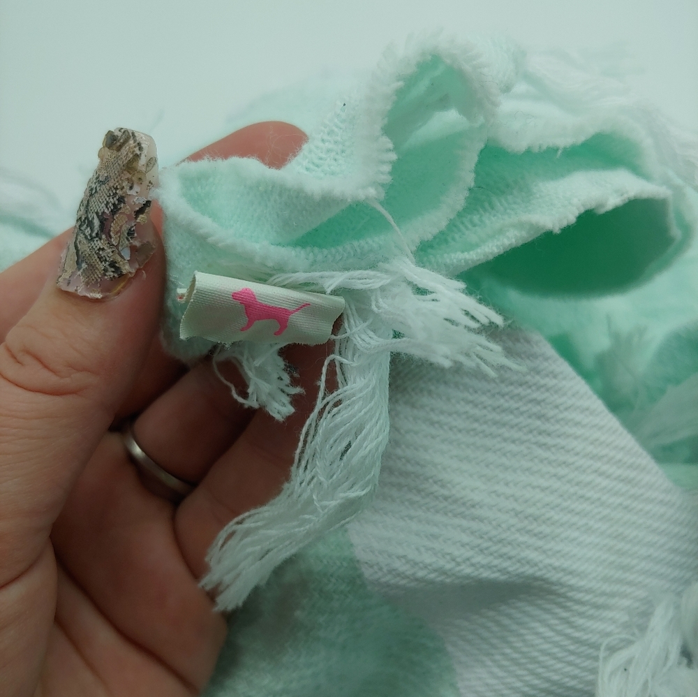 PINK VS sand waves Sun mint cotton beach blanket - Picture 5 of 8